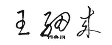 駱恆光王細來草書個性簽名怎么寫