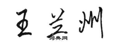 駱恆光王蘭州行書個性簽名怎么寫