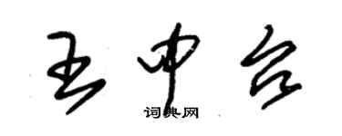 朱錫榮王中台草書個性簽名怎么寫