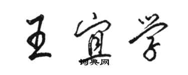 駱恆光王宜學行書個性簽名怎么寫