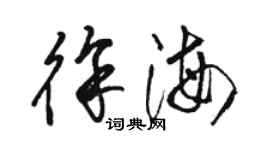 駱恆光徐海草書個性簽名怎么寫