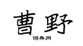 袁強曹野楷書個性簽名怎么寫