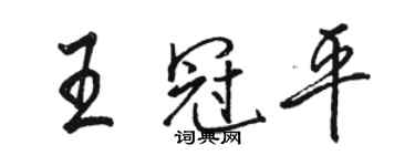 駱恆光王冠平行書個性簽名怎么寫