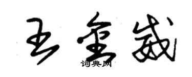 朱錫榮王金威草書個性簽名怎么寫