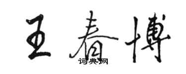 駱恆光王春博行書個性簽名怎么寫