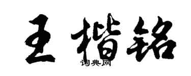 胡問遂王楷銘行書個性簽名怎么寫