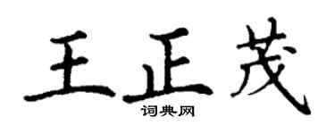 丁謙王正茂楷書個性簽名怎么寫