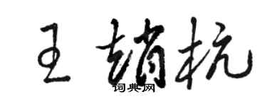 駱恆光王趙杭草書個性簽名怎么寫