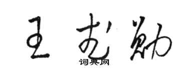 駱恆光王武勛草書個性簽名怎么寫