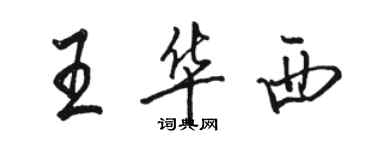 駱恆光王華西行書個性簽名怎么寫