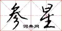 錢沛雲參星行書怎么寫