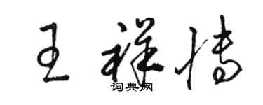 駱恆光王祥博草書個性簽名怎么寫