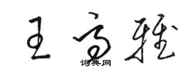 駱恆光王高雅草書個性簽名怎么寫