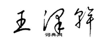 梁錦英王澤乾草書個性簽名怎么寫