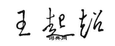 駱恆光王起超草書個性簽名怎么寫