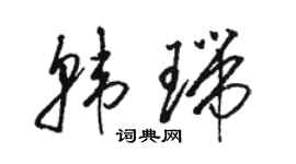 駱恆光韓瑞草書個性簽名怎么寫