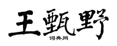 翁闓運王甄野楷書個性簽名怎么寫