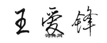 駱恆光王愛鋒行書個性簽名怎么寫