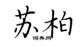 丁謙蘇柏楷書個性簽名怎么寫