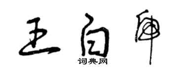 曾慶福王白虎草書個性簽名怎么寫