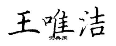 丁謙王唯潔楷書個性簽名怎么寫