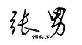 曾慶福張男行書個性簽名怎么寫