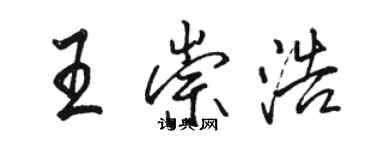 駱恆光王崇浩行書個性簽名怎么寫