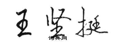 駱恆光王堅挺行書個性簽名怎么寫