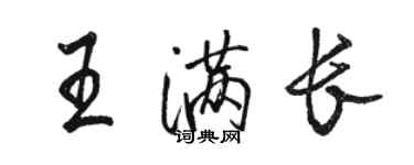 駱恆光王滿長行書個性簽名怎么寫