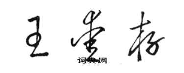 駱恆光王愛存草書個性簽名怎么寫