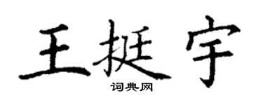 丁謙王挺宇楷書個性簽名怎么寫