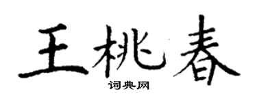 丁謙王桃春楷書個性簽名怎么寫