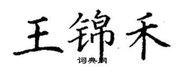 丁謙王錦禾楷書個性簽名怎么寫