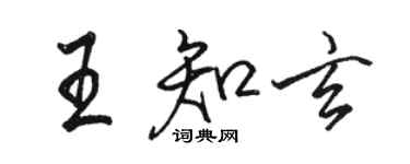駱恆光王知玄行書個性簽名怎么寫
