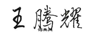 駱恆光王騰耀行書個性簽名怎么寫