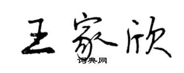 曾慶福王家欣行書個性簽名怎么寫