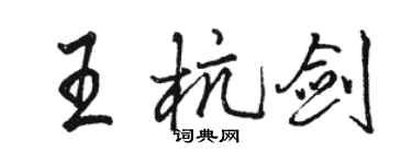 駱恆光王杭劍行書個性簽名怎么寫