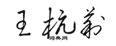 駱恆光王杭莉草書個性簽名怎么寫