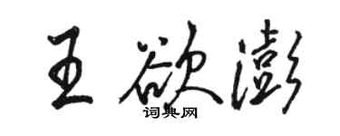 駱恆光王欲澎行書個性簽名怎么寫