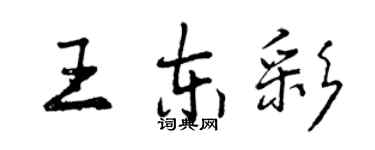 曾慶福王東彩行書個性簽名怎么寫