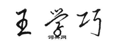 駱恆光王學巧行書個性簽名怎么寫