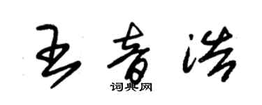 朱錫榮王音浩草書個性簽名怎么寫