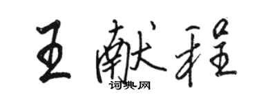 駱恆光王獻程行書個性簽名怎么寫