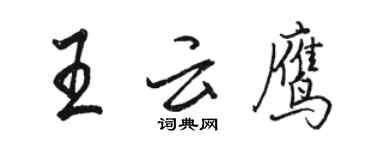 駱恆光王雲鷹行書個性簽名怎么寫