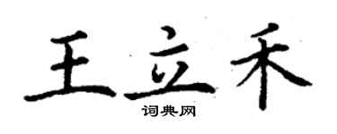 丁謙王立禾楷書個性簽名怎么寫