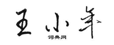 駱恆光王小年行書個性簽名怎么寫