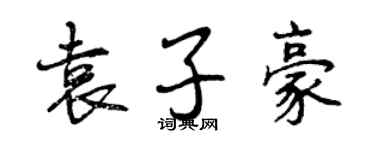 曾慶福袁子豪行書個性簽名怎么寫
