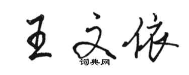 駱恆光王文依行書個性簽名怎么寫