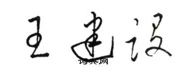 駱恆光王建設草書個性簽名怎么寫