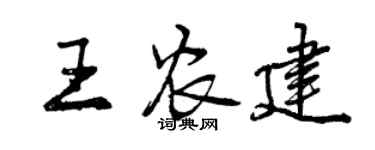 曾慶福王農建行書個性簽名怎么寫